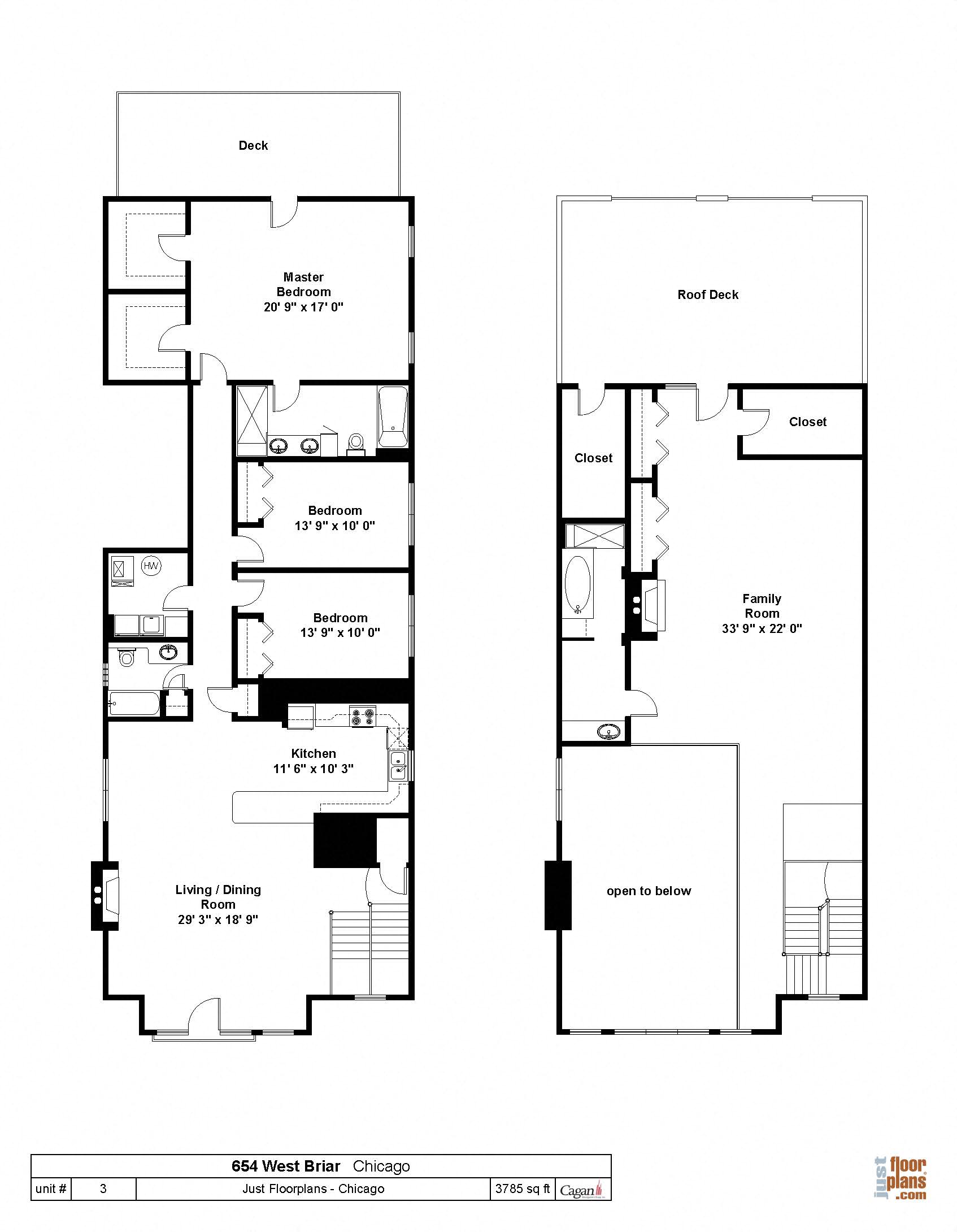 Floor plan for 4 beds, 3 baths, 3785 sqft